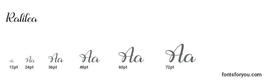 Размеры шрифта Ralilea