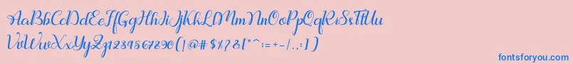 Ralilea Font – Blue Fonts on Pink Background