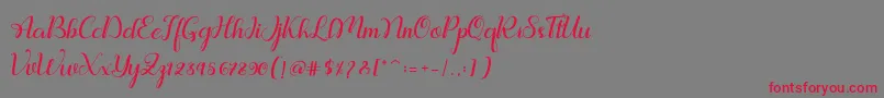 フォントRalilea – 赤い文字の灰色の背景