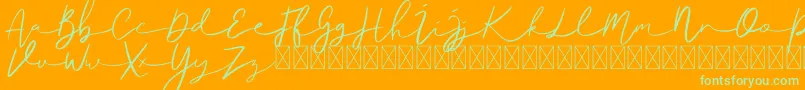 Ralisto Font – Green Fonts on Orange Background