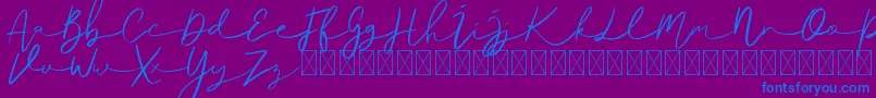 Ralisto-Schriftart – Blaue Schriften auf violettem Hintergrund