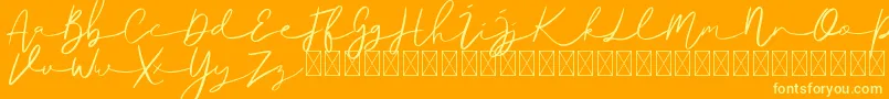 Ralisto Font – Yellow Fonts on Orange Background