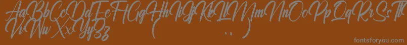 Ralliankara Personal Use Only-Schriftart – Graue Schriften auf braunem Hintergrund