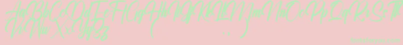 Ralliankara Personal Use Only-Schriftart – Grüne Schriften auf rosa Hintergrund