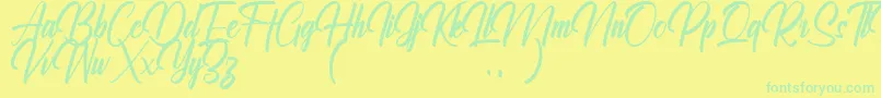 Ralliankara Personal Use Only Font – Green Fonts on Yellow Background