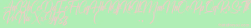 Ralliankara Personal Use Only-Schriftart – Rosa Schriften auf grünem Hintergrund