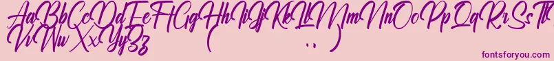 Ralliankara Personal Use Only-Schriftart – Violette Schriften auf rosa Hintergrund