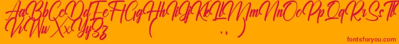 Ralliankara Personal Use Only Font – Red Fonts on Orange Background