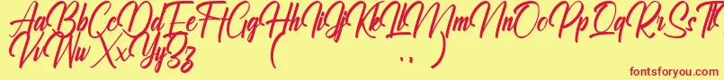 Ralliankara Personal Use Only Font – Red Fonts on Yellow Background