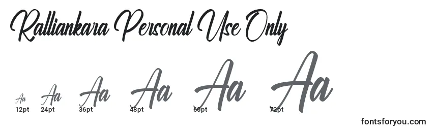 Ralliankara Personal Use Only Font Sizes
