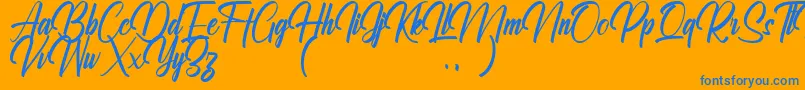 Ralliankara Personal Use Only Font – Blue Fonts on Orange Background