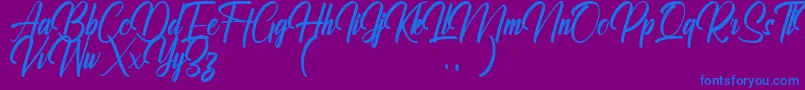 Шрифт Ralliankara Personal Use Only – синие шрифты на фиолетовом фоне
