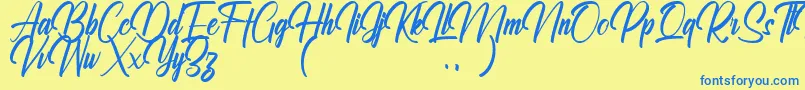 Ralliankara Personal Use Only Font – Blue Fonts on Yellow Background