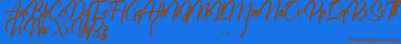 Ralliankara Personal Use Only Font – Brown Fonts on Blue Background