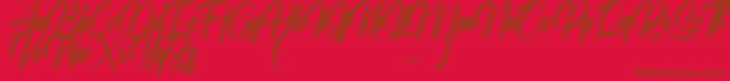 Ralliankara Personal Use Only Font – Brown Fonts on Red Background