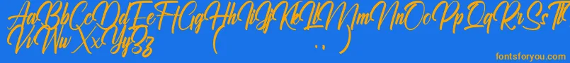 Ralliankara Personal Use Only Font – Orange Fonts on Blue Background