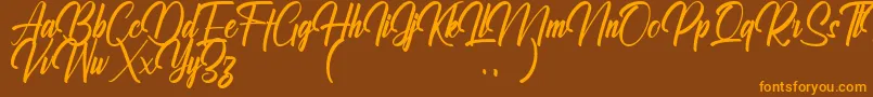 Ralliankara Personal Use Only Font – Orange Fonts on Brown Background