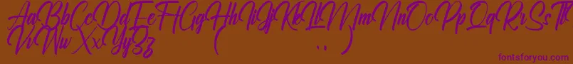 Ralliankara Personal Use Only-Schriftart – Violette Schriften auf braunem Hintergrund