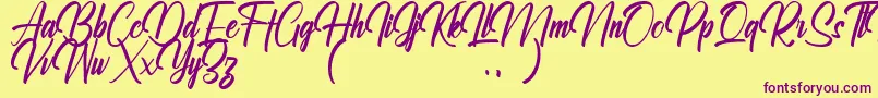 Ralliankara Personal Use Only Font – Purple Fonts on Yellow Background