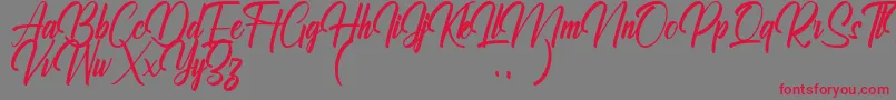 フォントRalliankara Personal Use Only – 赤い文字の灰色の背景