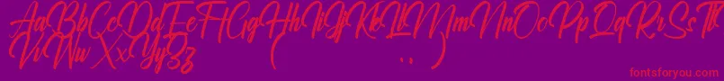 Ralliankara Personal Use Only-Schriftart – Rote Schriften auf violettem Hintergrund