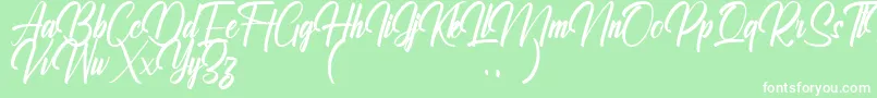 Fonte Ralliankara Personal Use Only – fontes brancas em um fundo verde