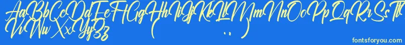 Ralliankara Personal Use Only Font – Yellow Fonts on Blue Background