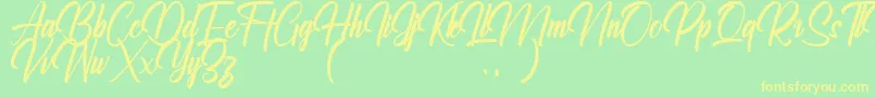Ralliankara Personal Use Only Font – Yellow Fonts on Green Background