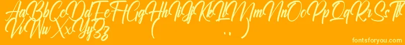 Ralliankara Personal Use Only Font – Yellow Fonts on Orange Background