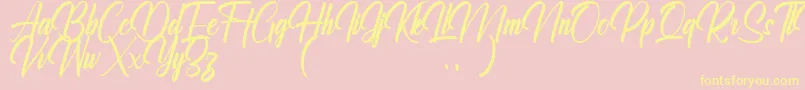 Ralliankara Personal Use Only Font – Yellow Fonts on Pink Background