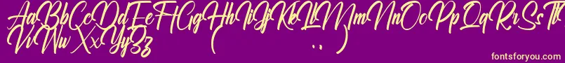 Ralliankara Personal Use Only Font – Yellow Fonts on Purple Background