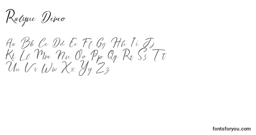 Шрифт Ralyne Demo – алфавит, цифры, специальные символы