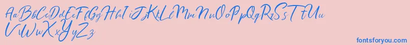 Ralyne Demo Font – Blue Fonts on Pink Background