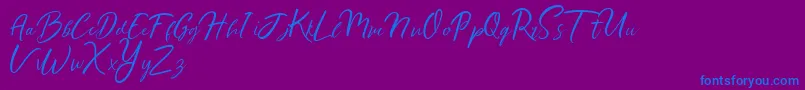 Ralyne Demo Font – Blue Fonts on Purple Background