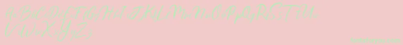 Ralyne Demo Font – Green Fonts on Pink Background