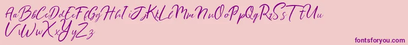 Ralyne Demo-Schriftart – Violette Schriften auf rosa Hintergrund