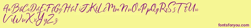 Ralyne Demo Font – Purple Fonts on Yellow Background