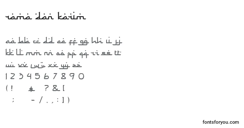 Шрифт Rama dan Karim – алфавит, цифры, специальные символы