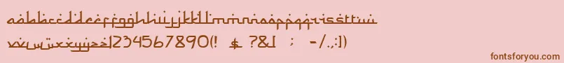 フォントRama dan Karim – ピンクの背景に茶色のフォント