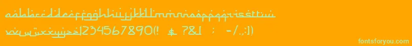 Rama dan Karim Font – Green Fonts on Orange Background