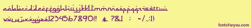 Rama dan Karim Font – Purple Fonts on Yellow Background