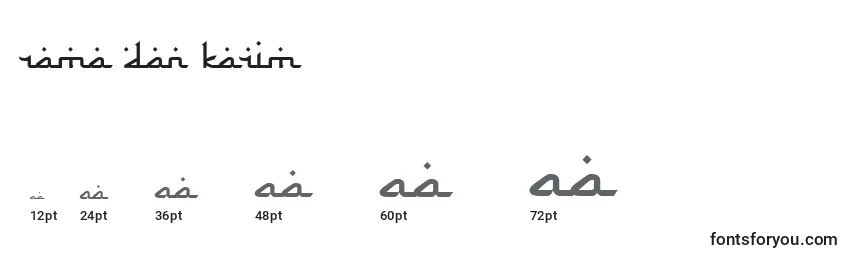 Размеры шрифта Rama dan Karim