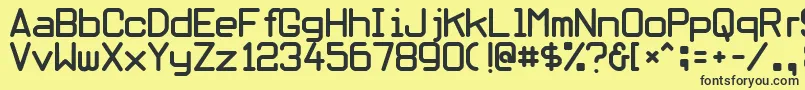 Weitere Informationen zur Obliviousfont-Schriftart Obliviousfont-Schriftart – Schwarze Schriften auf gelbem Hintergrund