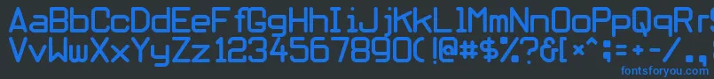 Obliviousfont-Schriftart – Blaue Schriften auf schwarzem Hintergrund