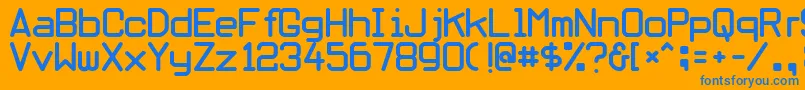 Fonte Obliviousfont – fontes azuis em um fundo laranja