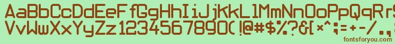 Obliviousfont-Schriftart – Braune Schriften auf grünem Hintergrund