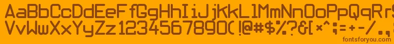 Obliviousfont-Schriftart – Braune Schriften auf orangefarbenem Hintergrund