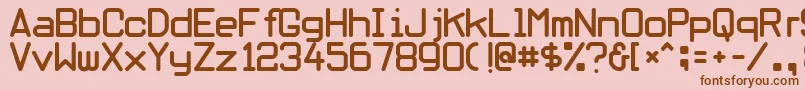 Obliviousfont-Schriftart – Braune Schriften auf rosa Hintergrund