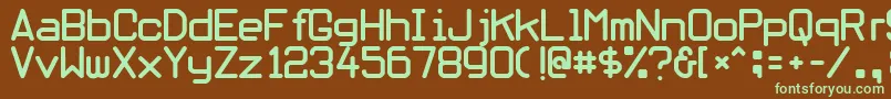 Obliviousfont-fontti – vihreät fontit ruskealla taustalla