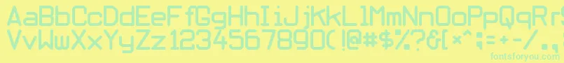 Obliviousfont-Schriftart – Grüne Schriften auf gelbem Hintergrund